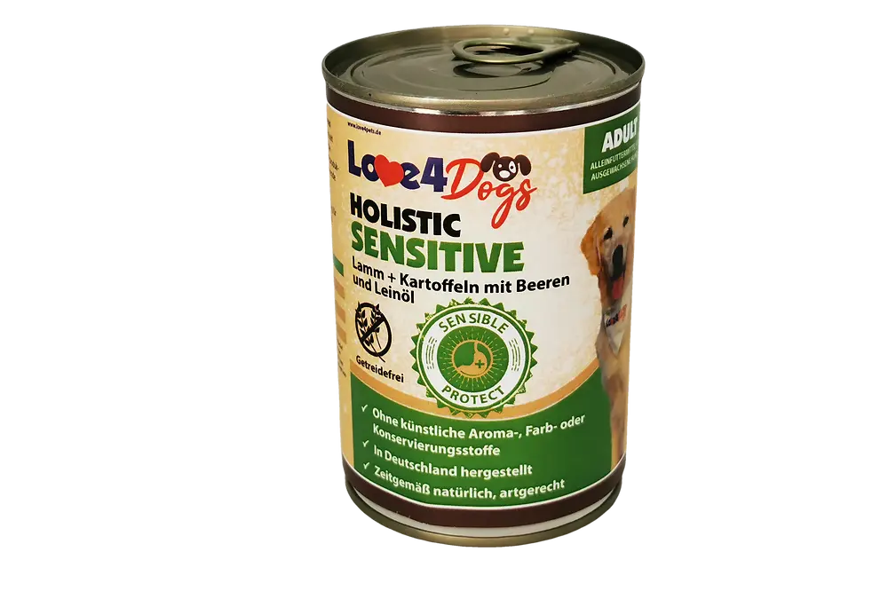 Love4Dog´s HOLISTIC Lamm und Kartoffel mit Beeren und Leinöl 6x400g