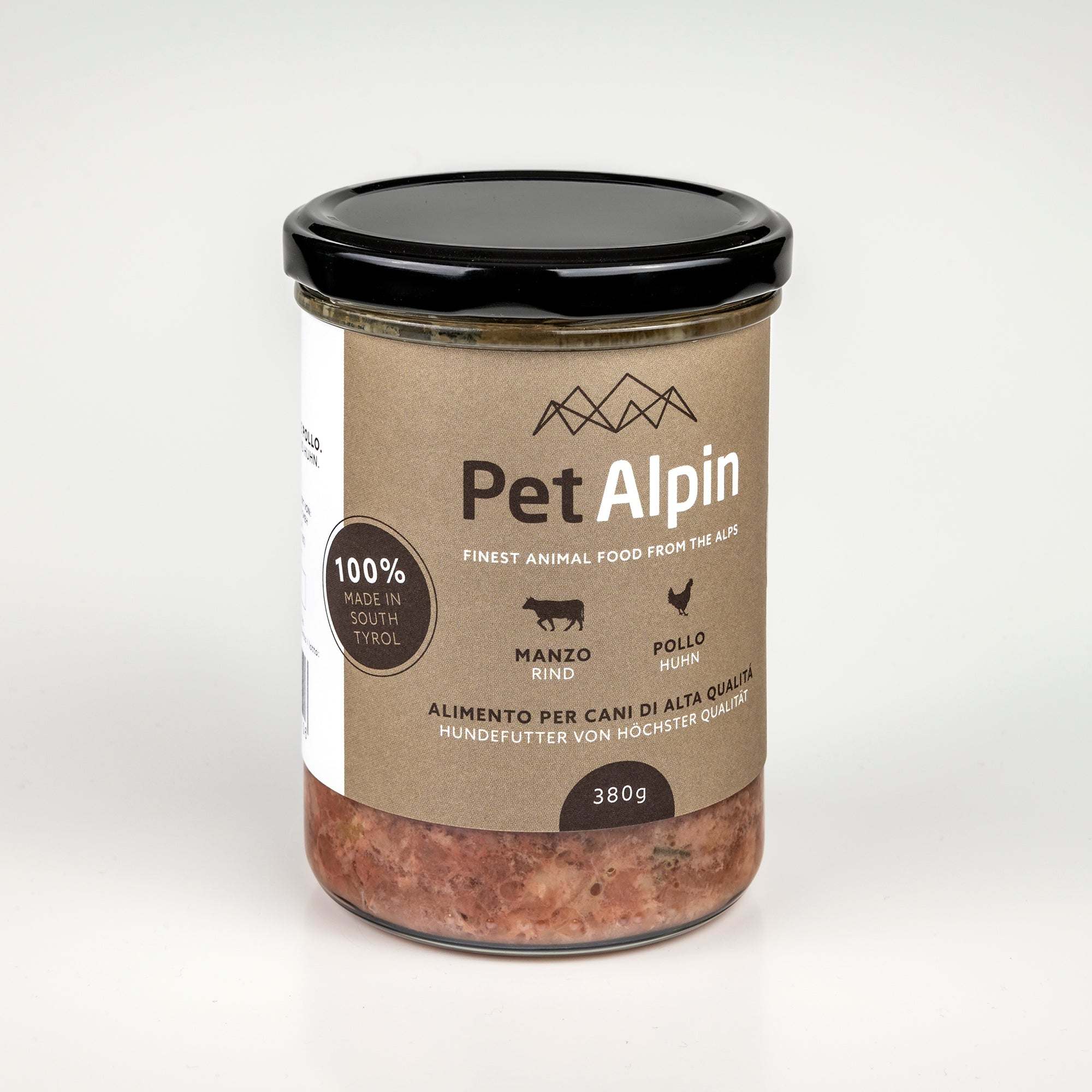 PetAlpin Schlemmerglas Frisches Rind und Huhn 380g