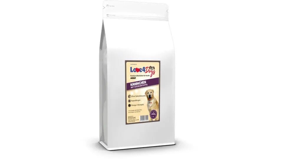 Love4Dog´s ADULT Hundefutter Kaninchen mit Süßkartoffel - Love4Pets