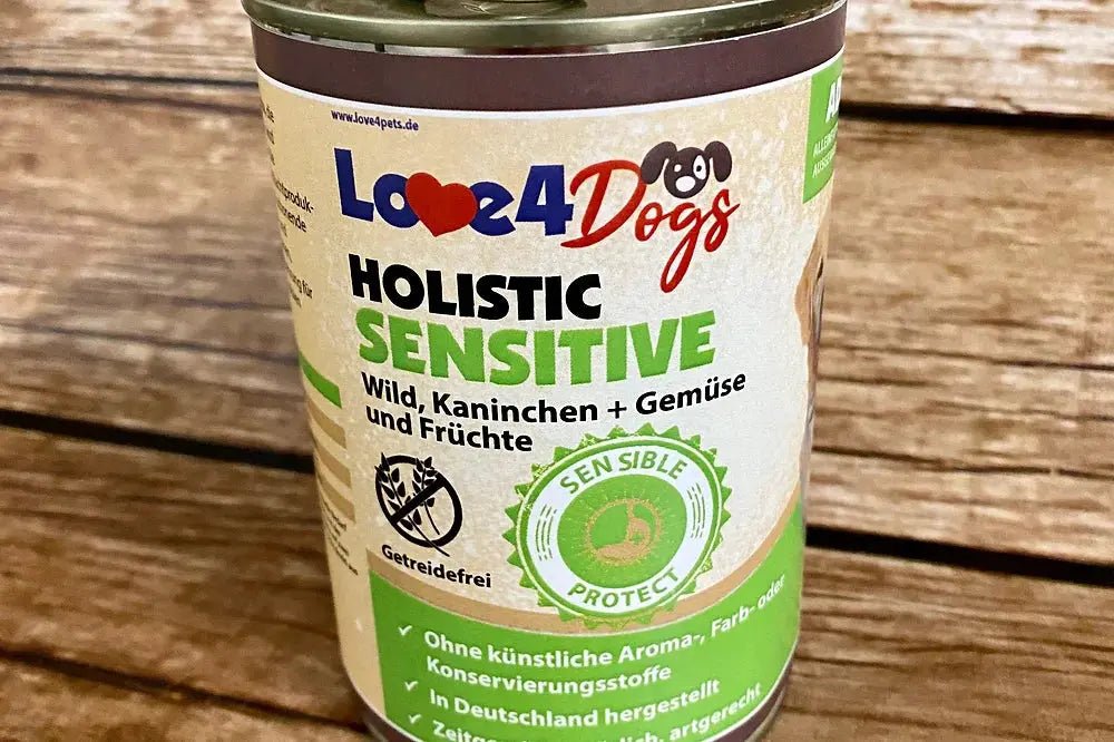 Love4Dog´s HOLISTIC Nassfutter für Hunde: Wild, Kaninchen mit Gemüse und Früchten 6x400g - Love4Pets