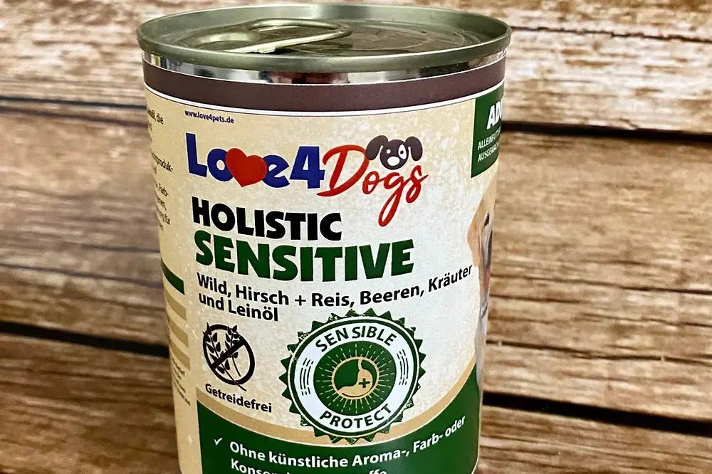 Love4Dog´s HOLISTIC Nassfutter Wild, Hirsch und Reis mit Beeren, Kräuter und Leinöl 6x400g - Love4Pets