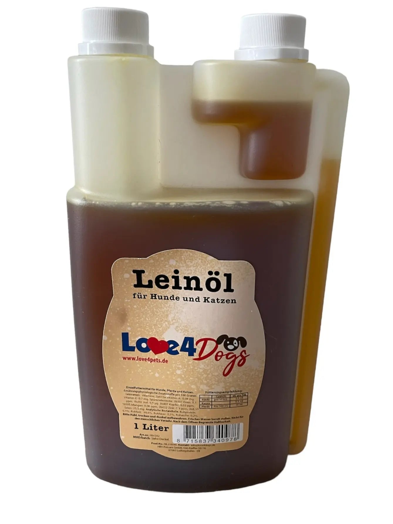 Love4Dogs - Leinöl 500ml und 1000ml - Love4Pets