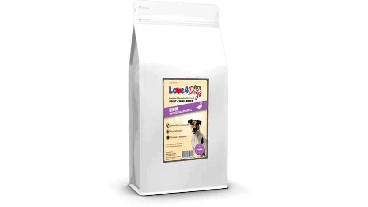 Love4Dog´s SMALL BREED Ente mit Süßkartoffel, Trockenfutter kleine Hunde - Love4Pets