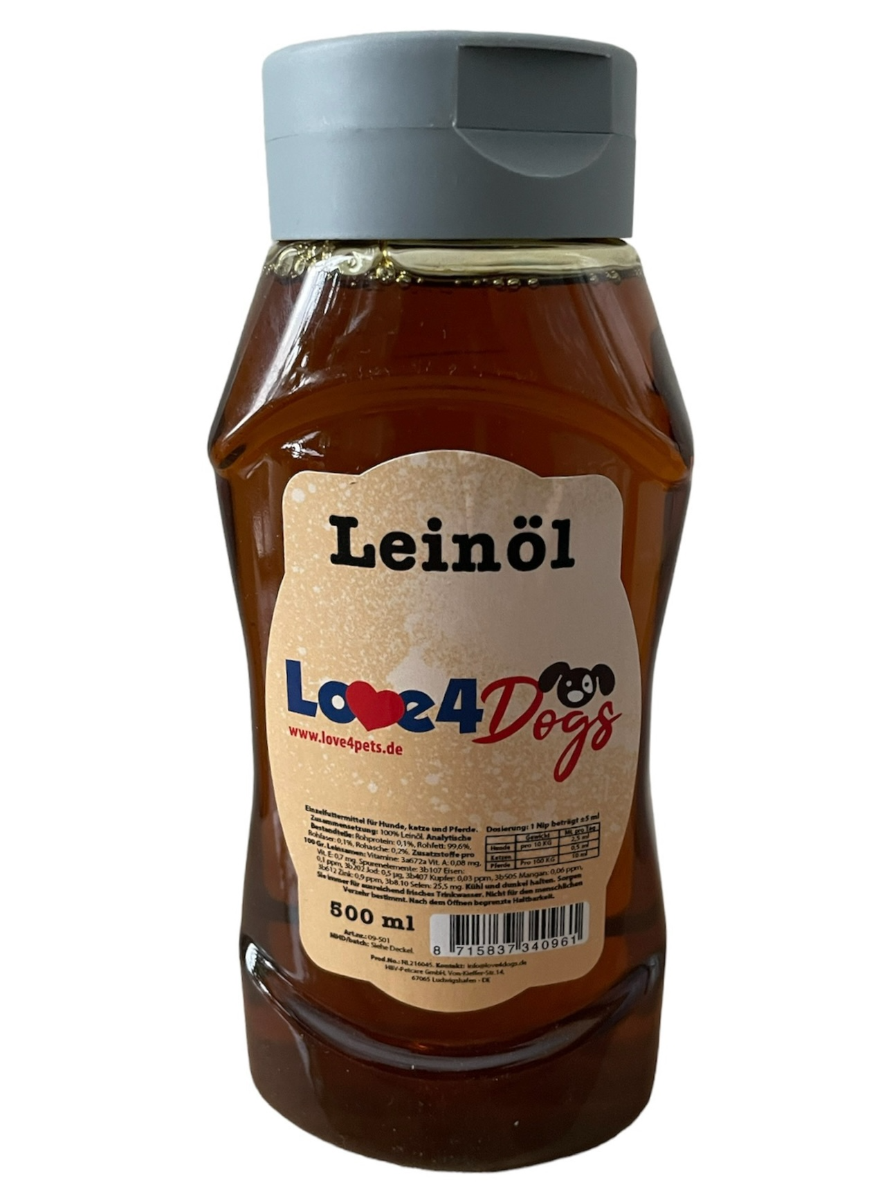 Love4Dogs - Leinöl 500ml und 1000ml