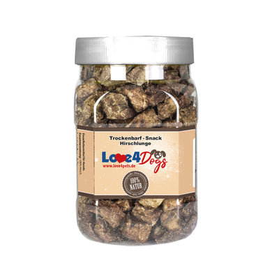 Love4Dogs - Trockenbarf-Snack Hirsch- Lungenwürfel 100g - Love4Pets