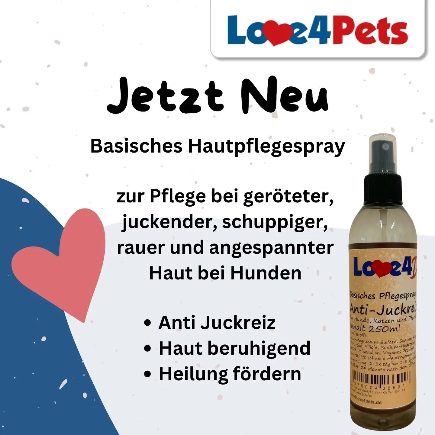 Basisches Hautpflegespray Anti - Juckreiz - Love4Pets