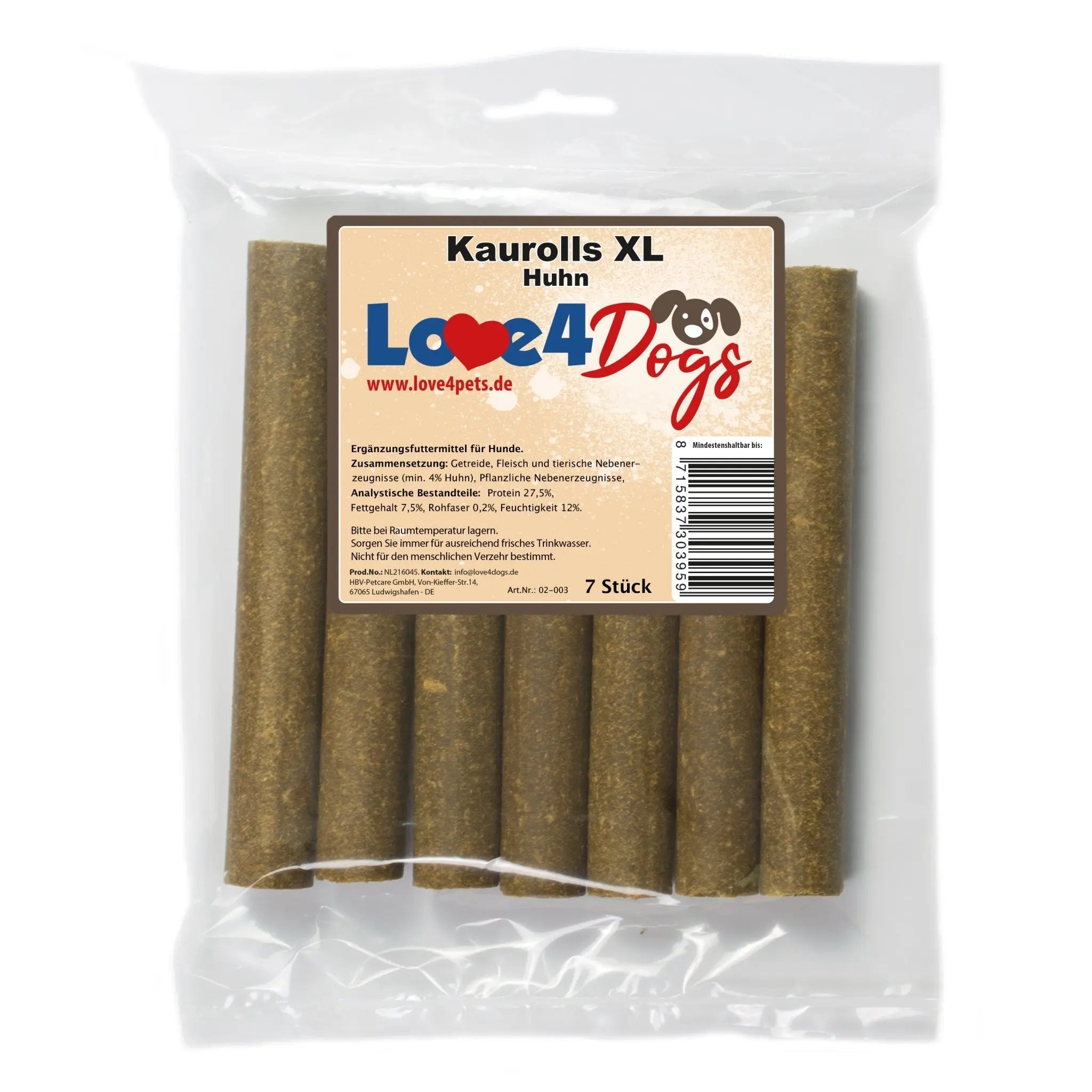 Kaurolls XL 7 Stück HUHN - Love4Pets