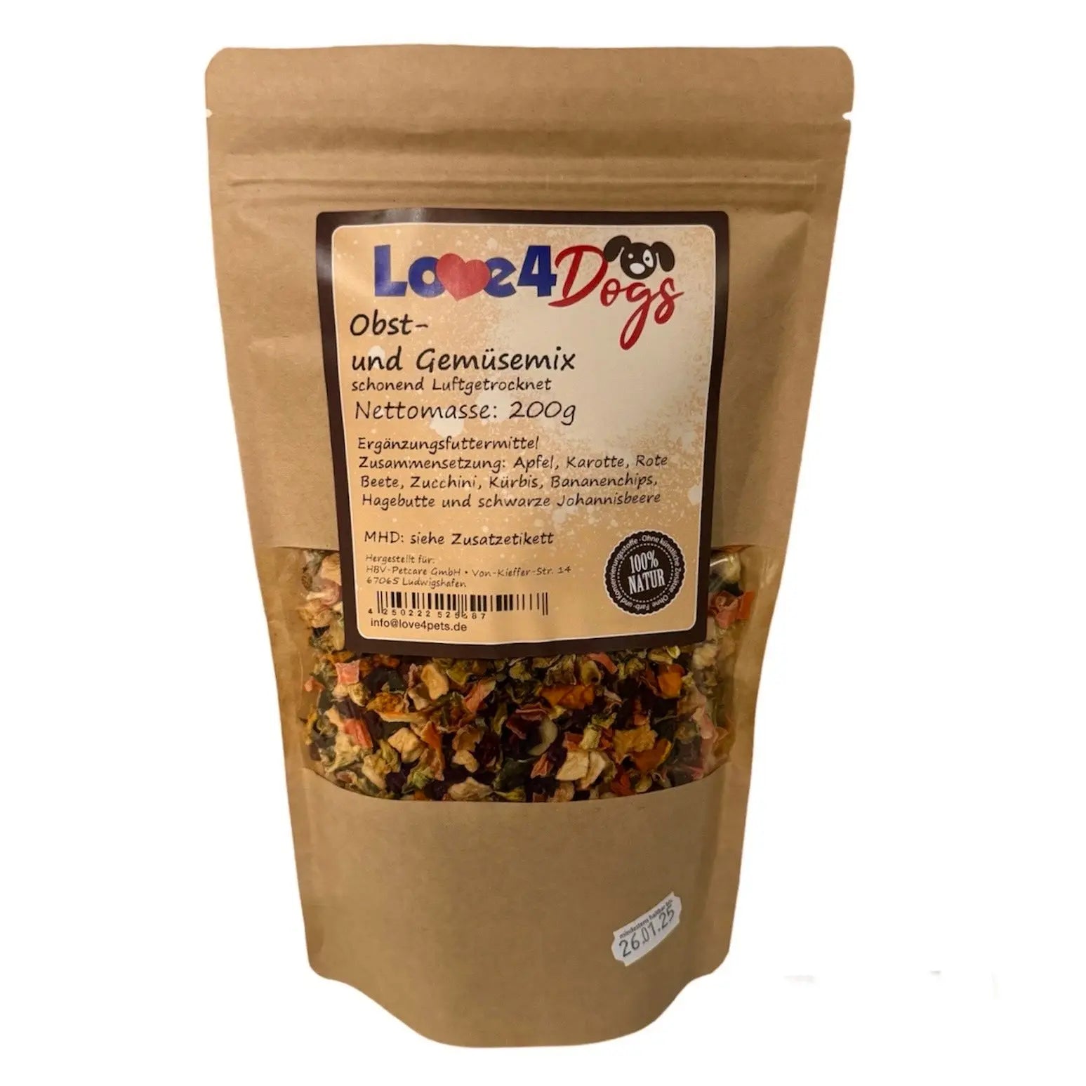 Love4Dogs - Gemüse - und Obstmix BARF 200g - Love4Pets