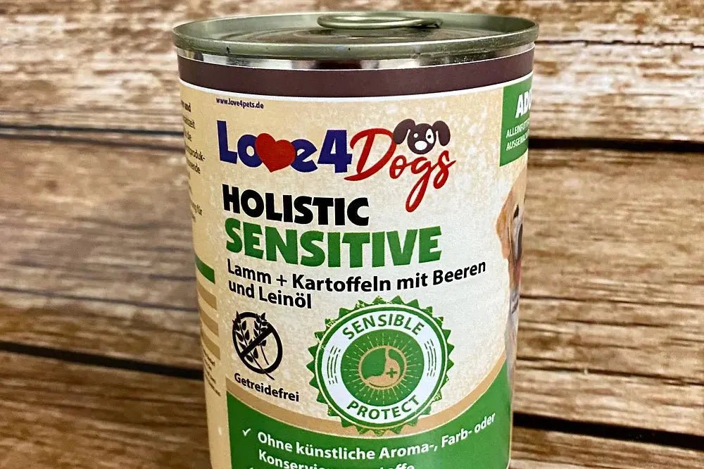 Love4Dog´s HOLISTIC Nassfutter Lamm und Kartoffel mit Beeren und Leinöl 6x400g - Love4Pets