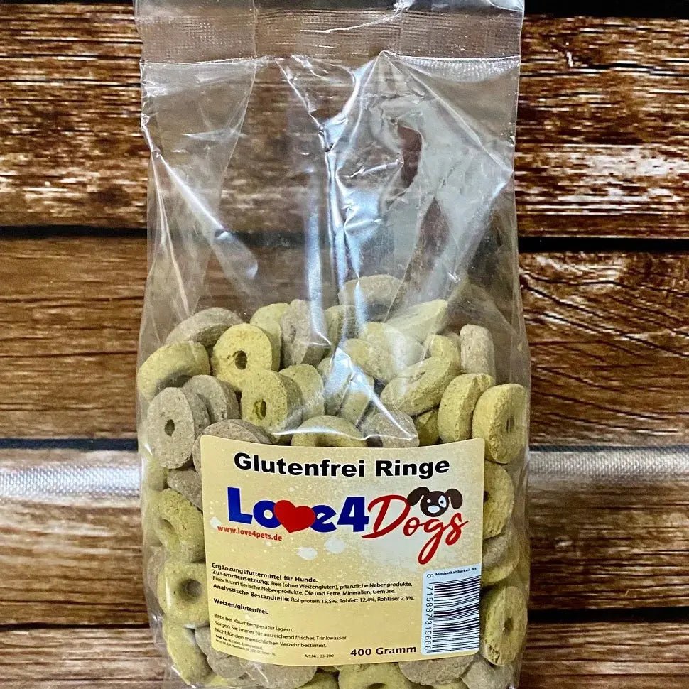 Love4Dogs - Hundekekse Glutenfrei Ringe 400g - Love4Pets