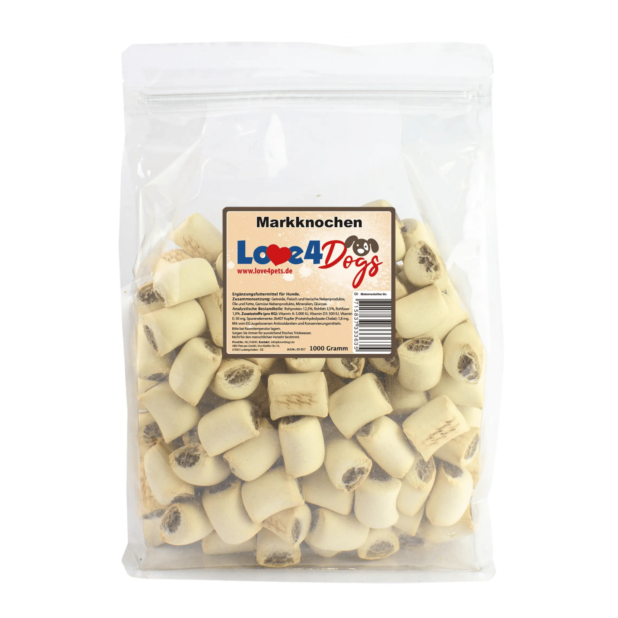 Love4Dogs - Hundekekse Markknochen 400g und 1kg - Love4Pets