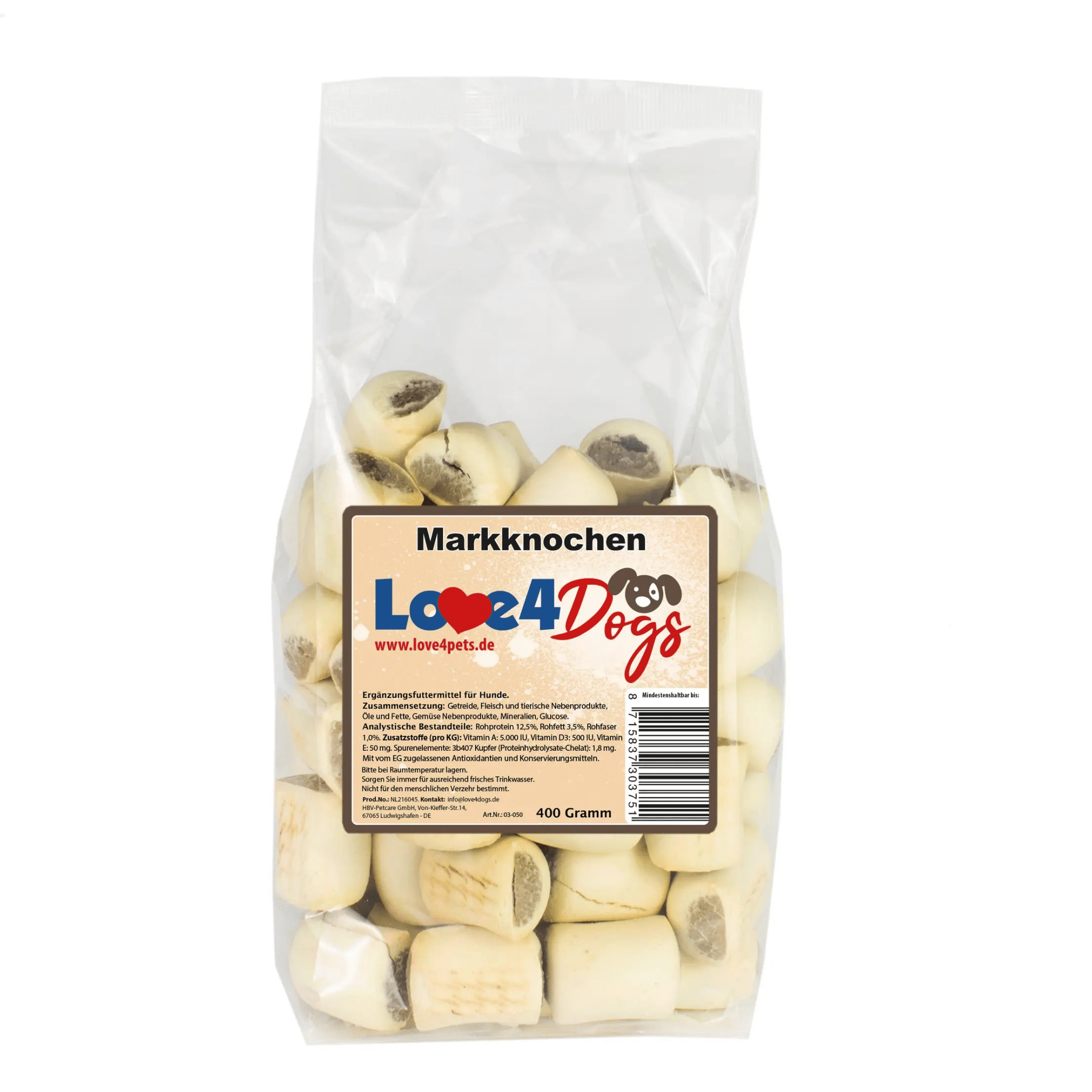 Love4Dogs - Hundekekse Markknochen 400g und 1kg - Love4Pets